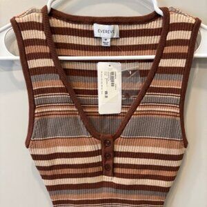 NWT Evereve Bristol stripe Henley Tank  - Size Medium